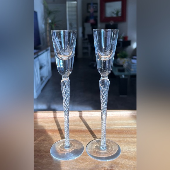 2 Bohemia Crystal Crystalex Boc 270 Air Twist Aperitif/Cordial Glasses - Picture 3 of 3